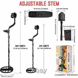 10 in Adjustable Metal Detector Professional Gold Detector LCD, IP68 Waterproof