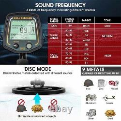 10 in Adjustable Metal Detector Professional Gold Detector LCD, IP68 Waterproof