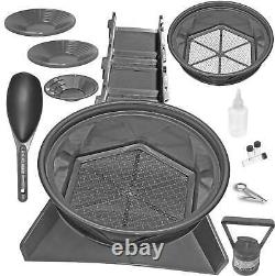 16 Piece Gold Panning Kit Gold Mining Kit with Sluice Box and Bucket Classifie