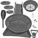 16 Piece Gold Panning Kit Gold Mining Kit with Sluice Box and Bucket Classifie