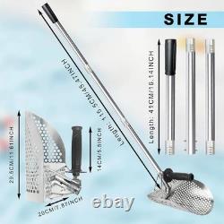 2-in-1 Sand Scoop and Sieve for Beach Digging Adjustable Telescoping Handle