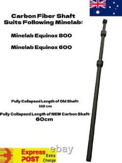 3 Piece Carbon Fibre Shaft kit To Suit Minelab Equinox 600/800 Metal Detectors