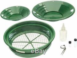 7pc Prospecting Gold Panning Kit Gold Pans Sifting Pan Classifiers & MORE