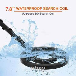 8 inch Deep Ground Metal Detector with Double-D Waterproof Coil & 3 Accessories