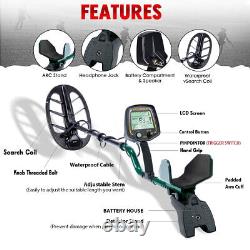 Adjustable Metal Detector withLCD Display Waterproof 11 Search Coil Outdoor USA