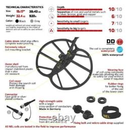 BIG 15x17 DD coil Garrett ACE 150/250/350/200/300/400/Euro + GIFT Rain Cover