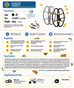 CORS Scout Coil 13 DD for FISHER & TEKNETICS Metal Detector F5 F19 G2 Goldbug+