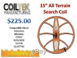 CoilTek 15 All Terrain DD Coil For Minelab ETRAC/Explorer/Safari Detectors