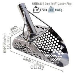 CooB 9 x 6.25 Stainless Steel Sand Scoop Hexagon Holes, CNC-Cut, Durable