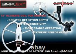 Detech 13 Search Coil for Nokta Makro Simplex Metal Detector with Coil Cover