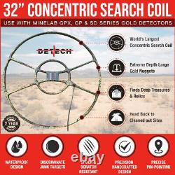 Detech 32 CONCENTRIC Search Coil for Minelab GPX, GP, SD Series Metal Detectors