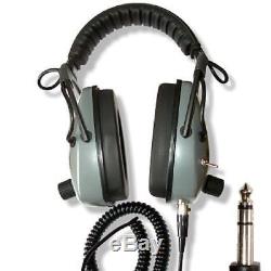 DetectorPro Gray Ghost NDT Headsets & 2 Audio Cables with 1/4 Angle Connector
