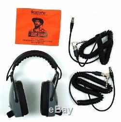 DetectorPro Gray Ghost NDT Headsets & 2 Audio Cables with 1/4 Angle Connector