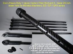Doc's Heavy Duty Upper Carbon Fiber rod plus 4 heavy duty lower rods Minelab