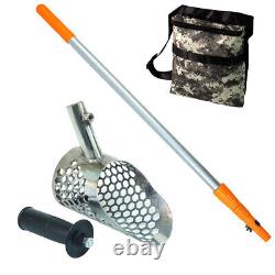 Dune Stingray 6 in x 4 in Stainless Metal Detector Sand Scoop withHandle and Pouch