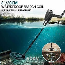 Durable Metal Detector with 8 Waterproof Coil, Headphone, Plus Accessories