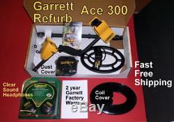 Garrett Ace 300 Refurb Metal Detector with Bonus Items Fast Free Shipping