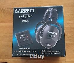 Garrett z lynk Ms-3 Wireless Headphone Kit Metal Detecting never used