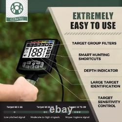 Gbnryg Professional Metal Detector for Adults, 12 IP68 Waterproof M55Z&Green