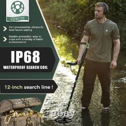 Gbnryg Professional Metal Detector for Adults, 12 IP68 Waterproof M55Z&Green