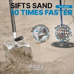 Heavy Duty Sand Scoop for Metal Detecting with Efficient Shark Tooth Sifter