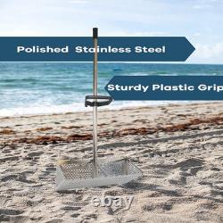 Heavy Duty Stainless Steel Beach Sand Scoop with Long Handle for Metal Detecting