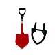 Krazy Beaver Mini Shovel with guard(Textured Red Head / Black Handle # 45642)