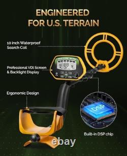 Lightweight Metal Detector for Treasure Hunt Adjustable, 10 Waterproof Coil