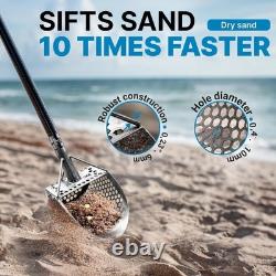 Metal Detecting Scoop Shovel with Shark Tooth Sifter for Quick Sand Separation