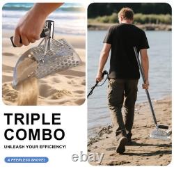 Metal Detector Accessories Digging Tools, Beach Sand Scoop with Long Carbon Fi
