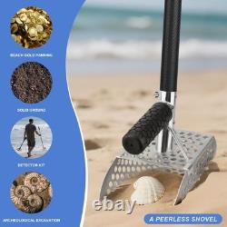 Metal Detector Accessories Digging Tools, Beach Sand Scoop with Long Carbon Fi