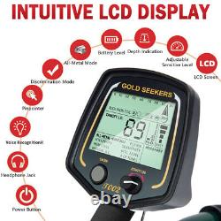 Metal Detector For Adults with 10'' DD Waterproof Coil Adjustable Stem LCD Display