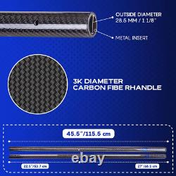 Metal Detector Shovel Travel Carbon Handle Total Length 45.5' Diam 1.1 for Scoop