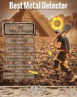 Metal Detector for Adults 10 Waterproof Coil LCD Pinpoint 5 Modes Gold Finder