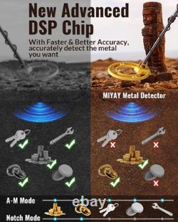 Metal Detector for Adults 10 Waterproof Coil LCD Pinpoint 5 Modes Gold Finder