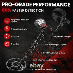 Metal Detector for Adults, Professional Metal Detectors Waterproof with 10