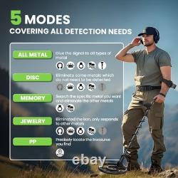 Metal Detector for Adults Waterproof, Professional Gold Detector Kit with Hig