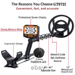 Metal Detector with 10 Waterproof Coil & 5 Accessories-Pinpoint and Memory Mode