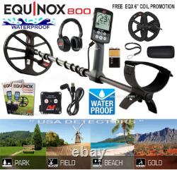 Minelab EQUINOX 800 Multi Frequency Metal Detector with FREE EQX 6 Search Coil