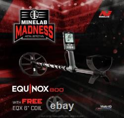 Minelab EQUINOX 800 Multi Frequency Metal Detector with FREE EQX 6 Search Coil