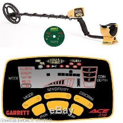 New Garrett Ace 250 Metal Detector Package with 8 Essential Accessories