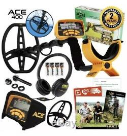New! Garrett Ace 400 Metal Detector with Submersible Coil + Free Accessory Bundle