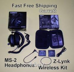 New Garrett MS-2 Headphones Z-Lynk Wireless Kit use with your Metal Detector
