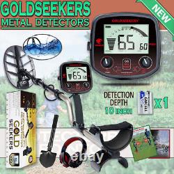 PRO Metal Detector Gold Digger Deep Waterproof Coil with Shovel & Carry Pack BI03