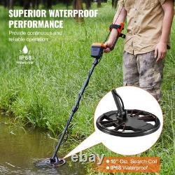 Pro Metal Detector for Adults, 10 IP68 Waterproof Gold Detector with7 Modes