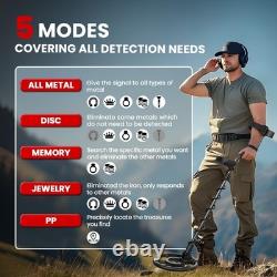 Professional Waterproof Metal Detector with Ergonomic Design & Accessories