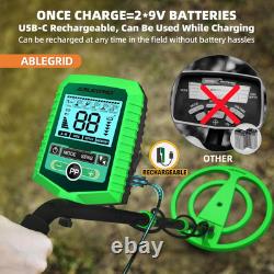 Rechargeable Metal Detector for Adults and Kids, Professional Gold Underground D