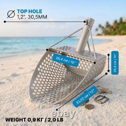Sand Scoop for Metal Detecting Heavy Duty Sand Sifter for the Beach Titanium