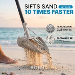 Sand Scoop for Metal Detecting Heavy Duty Sand Sifter for the Beach Titanium