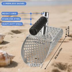 Sand Scoop with Long Carbon Fiber Handle, Heavy Duty Stainless Steel Metal Detect